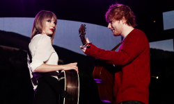 seuweetly:  Taylor Swift and Ed Sheeran preforming