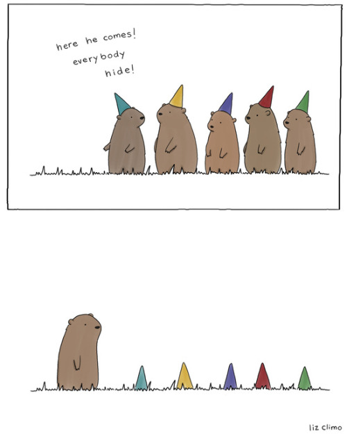 bestof-society6: ART PRINTS BY LIZ CLIMO Breakfast  Super Dad  Groundhog Surprise Party&nb