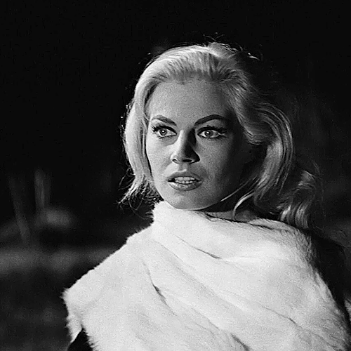 classicfilmcentral:Anita Ekberg in La Dolce Vita 1960, dir. Federico Fellini