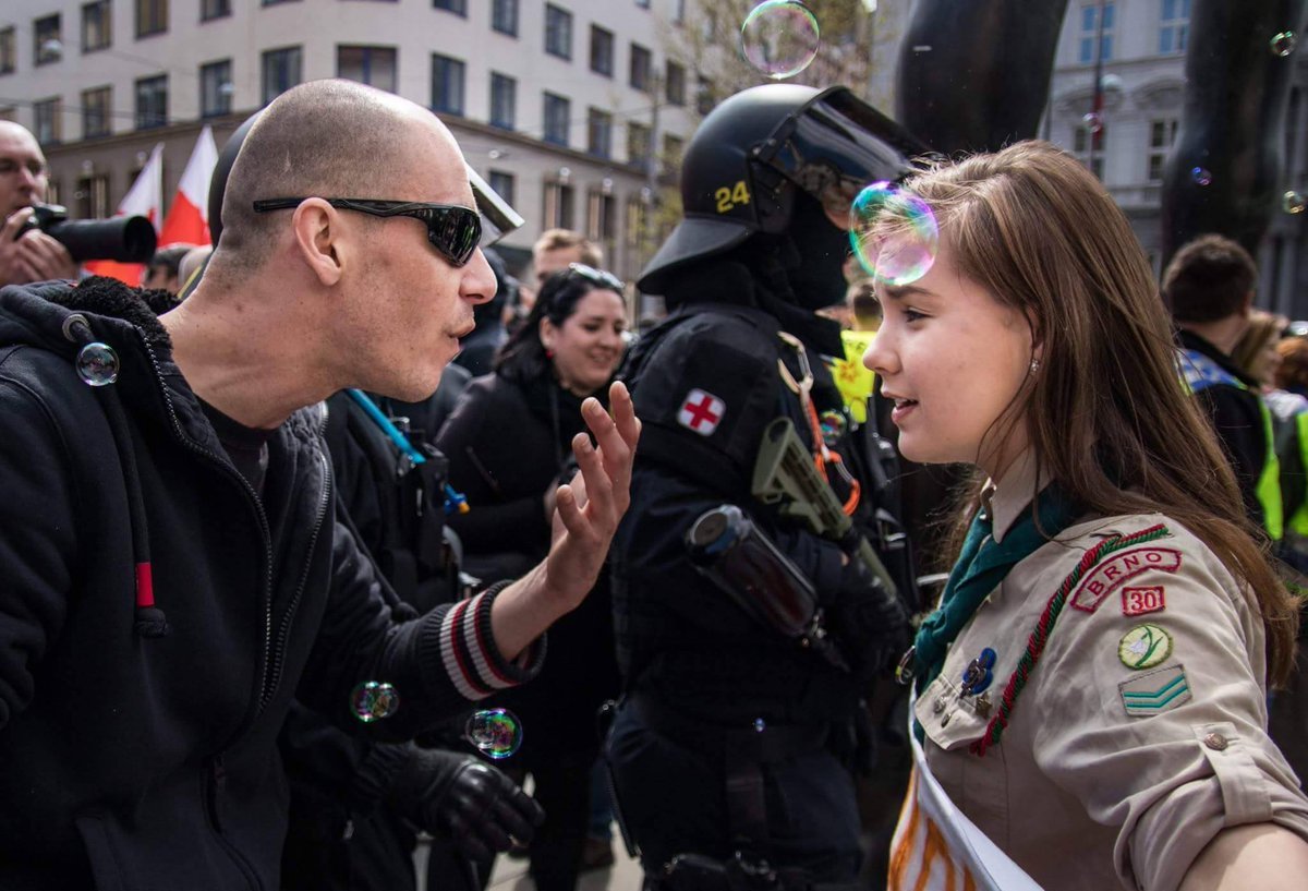 viking369: micdotcom:  micdotcom:  This photo of a Czech girl scout standing up to