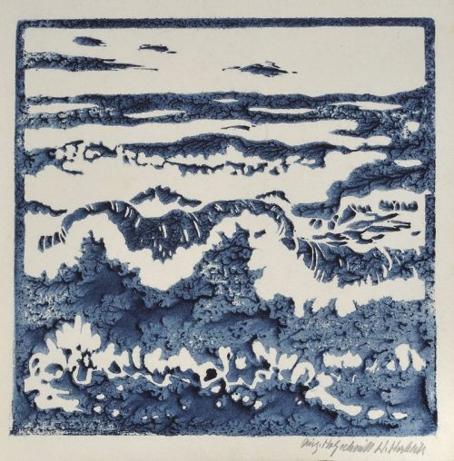 design-is-fine: Wenzel Hablik, Sea, 1910. Color woodcut. Patrik Šimon Galerie