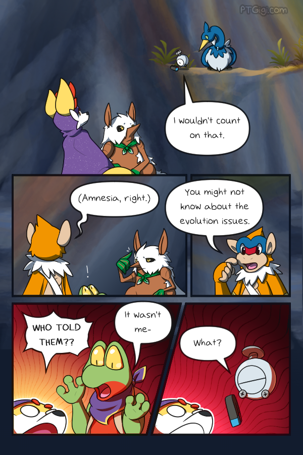 PMD: WildFire – Ch.5 Pg.120
Read on: PTGigi | ComicFury | Tumblr
Everyone knows Autumn’s secrets apparently.