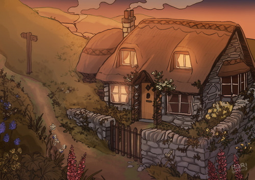 haridraws: the cottage (from a scene in dyspodcast)