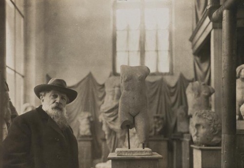 &ldquo;Rodin au milieu de ses antiques à Meudon&rdquo;.c.1910.by Albert Harlingue.