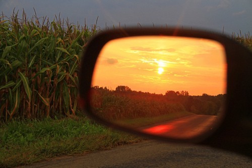 farmgirl4744:  Beautiful farm sunset in the rearview =) Who loves their farm life? &lt;3