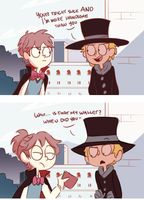 sparktwins: Vincent the Magician and his assistant Sonny, OC by @spatziline, collab