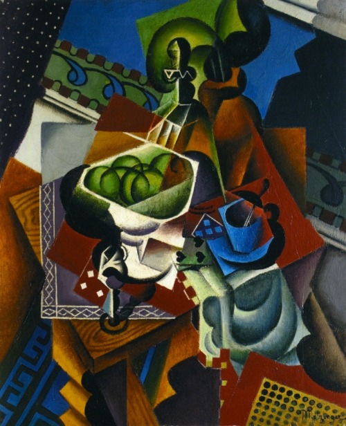 Still Life, Playing Cards, Coffee Cup and Apples, 1917, Jean Metzinger