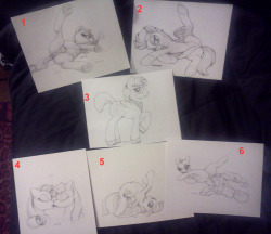 All done! Sold, thanks a lot y'all &lt;3 SELLING SOME ORIGINALS! 1- Rarity with thread: [๛] 2- Spitfire unzipping: [๛] 3- Princess Big Mac: [ุ] 4- Raritwi kiss, 5- Blossomforth contorting, 6- Lil Miss Rarity nursing Sweetie Belle. These sketches