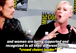 rubyredwisp:  I love playing Brienne of Tarth because, when I was growing up, I didn’t really see people on television that I felt that I could identify with. Women all looked kind of a particular way, women characters that were popular, anyway. And
