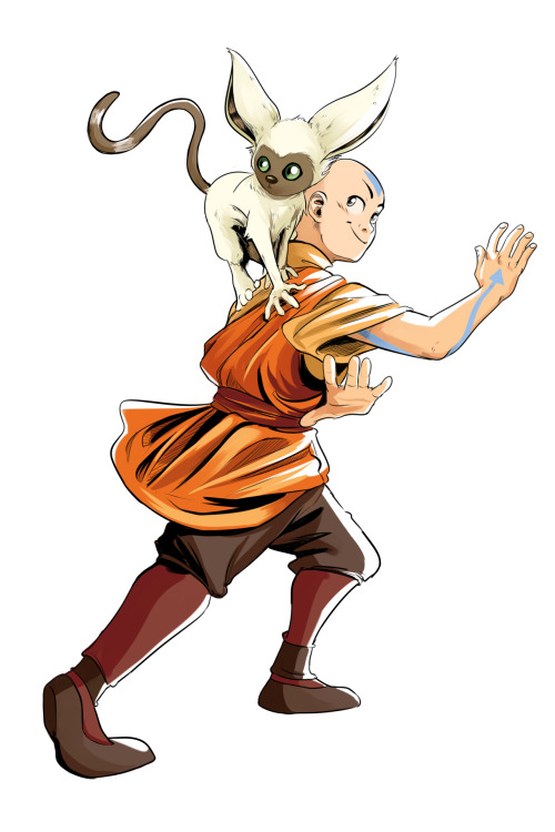 atladescribed:phebs: there’s my boy :D commissionswebcomic [image description: an image of Aang and