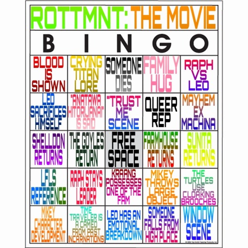Me And A Discord Buddy Did Put Down Some Predictions For The Rise Movie On A Bingo Board.