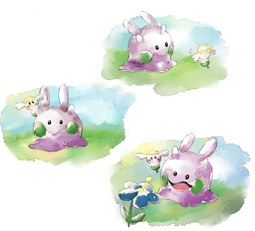 korstdraws:Here’s a children’s book inspired “painting” done in SAI away back in 2017! Goomy and Fla