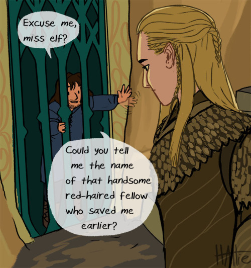 errandofmercy:hattedhedgehog:Kíli can’t tell elf genders apart, he just finds everyone really pretty