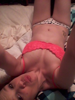 bbygrlneedsadaddy:  Showing off my hot little body #titties #tummy #smooches #kisses #kissyface
