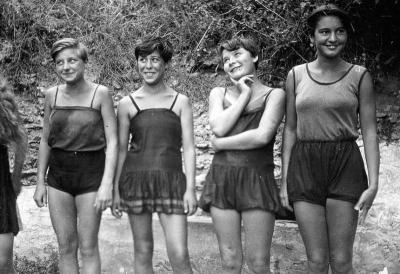 Soviet teenager girls swimming team in