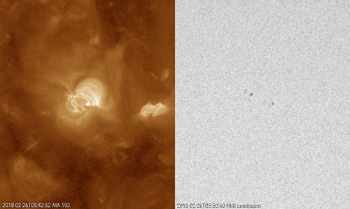 The evolution of a weak active region on the Sun. Region 2700 is a simple beta (bipolar) magnetic gr