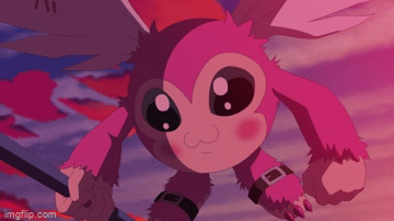 Dinosaur King DIGIMON AU Laura And Cutemon I Thinking Lunamon But I Don Think We Need Lunamon In That