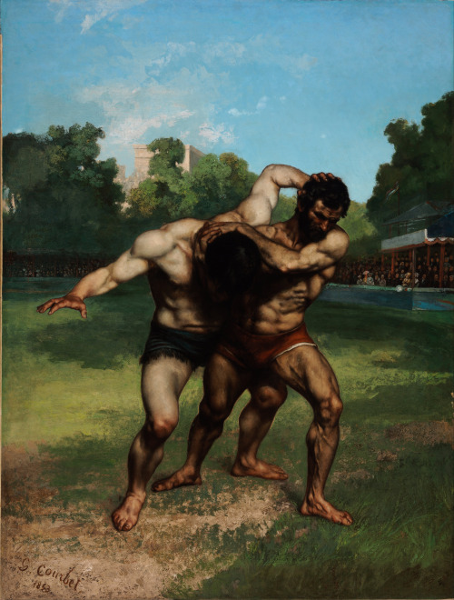 The Wrestlers, Gustave Courbet, 1853, oil on canvas