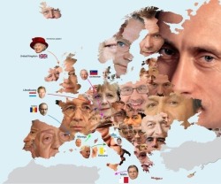 moc-tod-ffuts-modnar:  faelan01:  mapsontheweb:  Map of European leaders.  this is highly disturbing   I like this trend. I hereby decree that all maps be replaced with this highly intuitive system. 