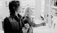theelliedoll:  beth/daryl + funeral home ~ maybe we could stick around here a little