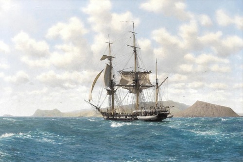 alineuponthewind: H.M.S. Beagle in the Galapagos Islands -  John Chancellor