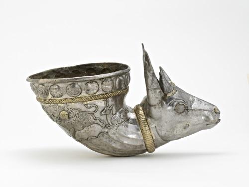 ancientpeoples:Gazelle-head spouted vessel (zoom in)Iran or Afghanistan, Sasanian period (4th centur