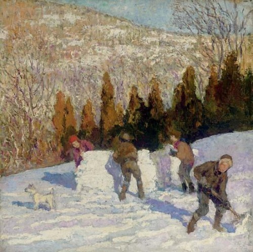 Snow House  -  Francis Luis MoraUruguayan - American 1874-1940Impressionism