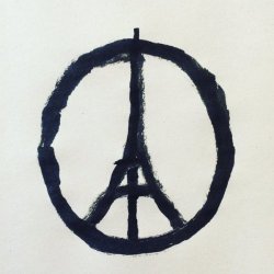 micdotcom:  This is just some of the incredible artwork that has been circulating in response to the attacks in Paris. The most notable is the top image reportedly created by French designer Jean Jullien. It’s been retweeted more than 40,000 times and sin