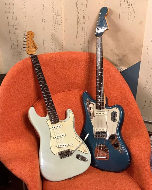 The Blues. Couple of buddies from 1964. #Fender #Stratocaster #FenderJaguar #OffsetGuitars #vintageF