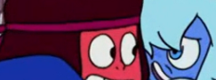 theludisin:  silver-fang-legend:  mariowiki:  The “only fusions have colored pupils” theory is dead   what if sapphire is two even TINIER lesbians  garnet is actually a gay matryoshka doll