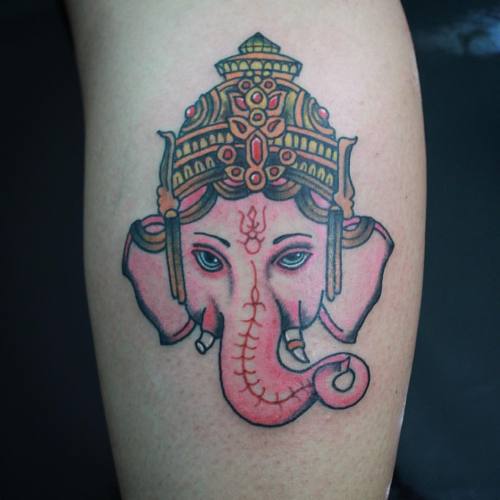 Ganesha da amiga @sunnydaygabi  @tradicaotattoos  #tattoo #tradtattoo #tattooflash #ganesha #elephan