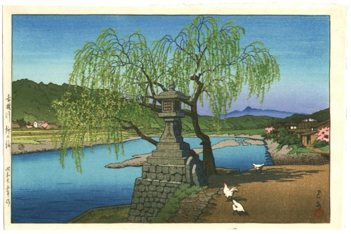 oldtimejapan: arelativenewcomer: In the shadeof a roadside willownear a clear flowing streamI stoppe