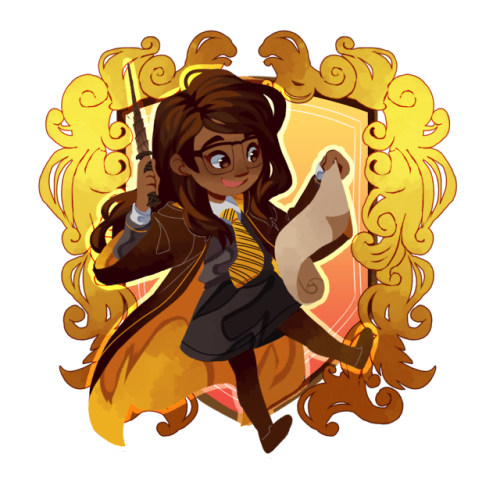 goldhexes:—house pride! i wanted to draw the kids and their house crests (albeit, simplified lol) so