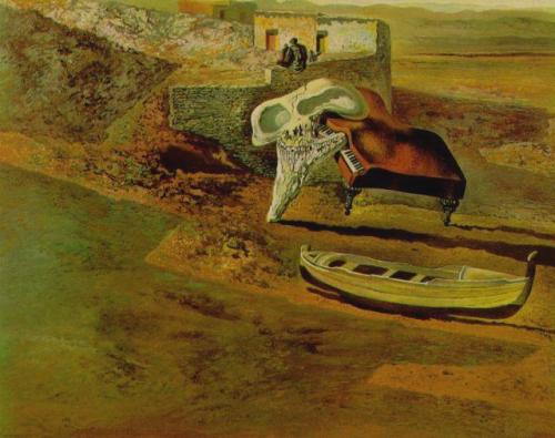 artist-dali:Atmospheric Skull Sodomizing a Grand Piano, Salvador Dalihttps://www.wikiart.org/en/salv