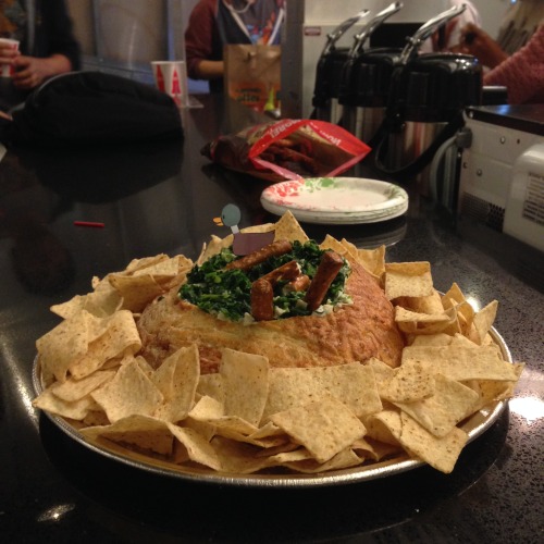 In honor of our new episode tonight, the Crewniverse is sharing a spinach-dip replica of Dead Man’s Mouth!  Thanks to Christy Cohen! P.S. The duck’s unofficial name is “Cool Duck”
