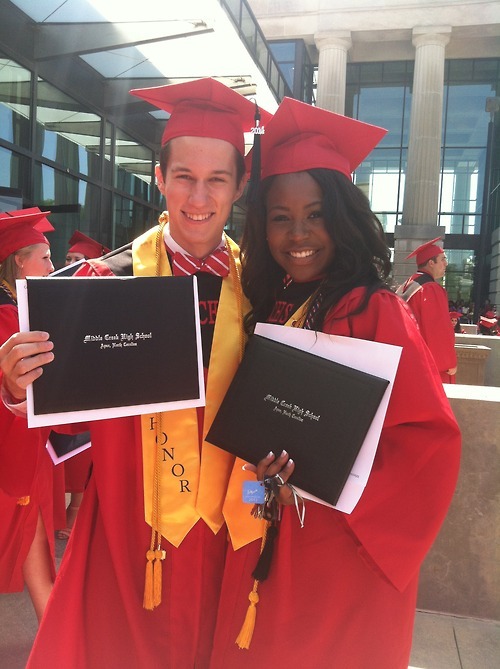 blackgirlwhiteboylove:So glad I got to graduate with this amazing guy :)
