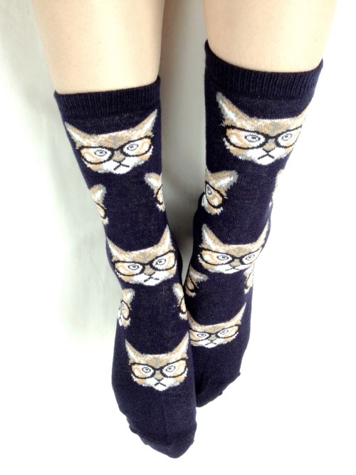 riniredrum:❀ Nerd Cat Socks ❀