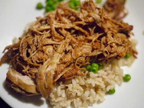 Pulled pork, rice, and peas- Mom knocked it out of the park with this dish.