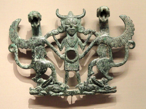 Bronze horse bit cheekpiece, from Luristan, in present-day Iran.  Artist unknown; ca. 700 BCE.  Now 