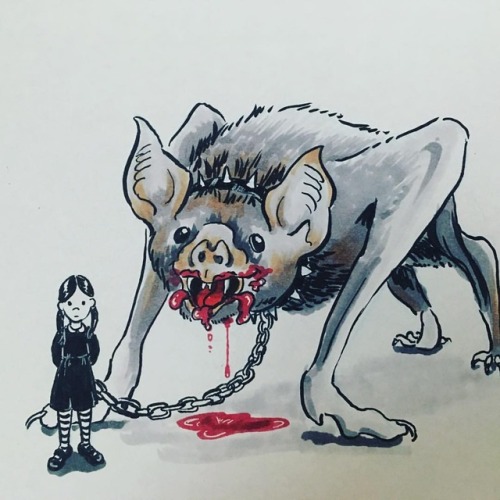 Day 10: I forgot to post this one! Inktober “giant” and Drawlloween “vampire bat.&