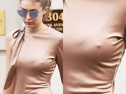 starprivate:  Gigi Hadid hard nipples a lot  Gigi Hadid with her iron torpedos “ON”.