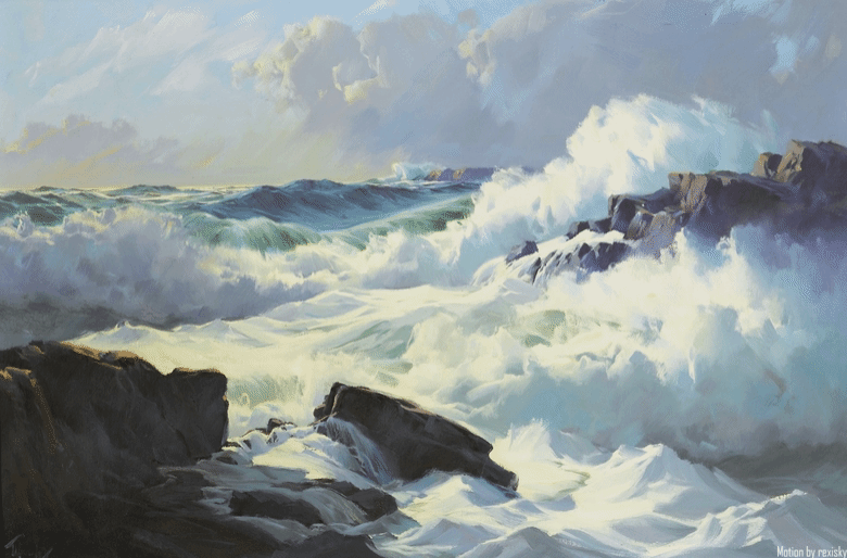 rexisky:  Breaking Surf by Frederick Judd Waugh | Motion Effect by rexisky Instagram