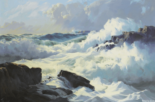 rexisky:  Breaking Surf by Frederick Judd Waugh | Motion Effect by rexisky Instagram - Facebook