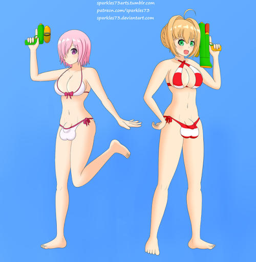 Another personal picture of Mash Kyrielight and Nero Claudius from the Fate series.My Patreon: 