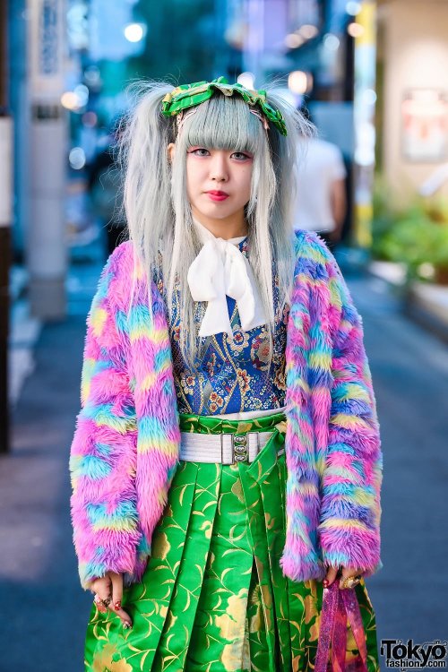 tokyo-fashion:Spinns clothing shop staffer Bakimero on the street in Harajuku wearing a ACDC Rag fuz