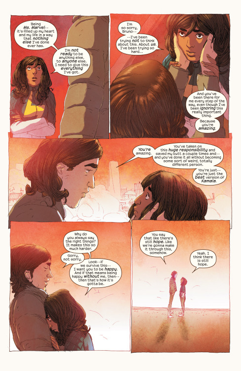 Ms. Marvel’s Last MomentsAnd she spent them with a friend.There are worse ways to go.from Ms. Marvel #19