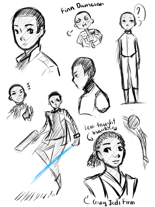 mika4eyed: Self indulgent Finn and Kylo doods (Yay finally posting the face) Plus Reylo because I ca