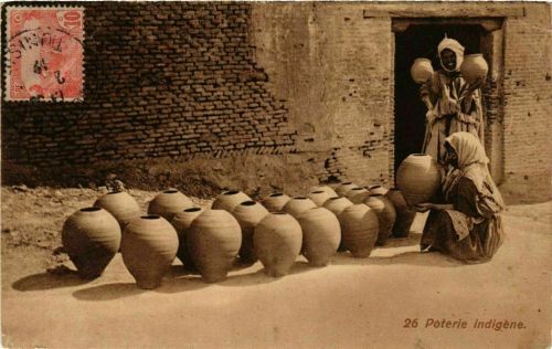 cartespostalesantiques:Pottery in TunisiaFrench vintage postcard, early 1900′s