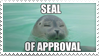 picture of a seal in the water with the text 'seal of approval'.