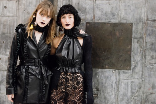 rodarte:Kiki Willems and Heather Kemesky backstage at the Rodarte FW16 Show (Photo by Shawn Brackb